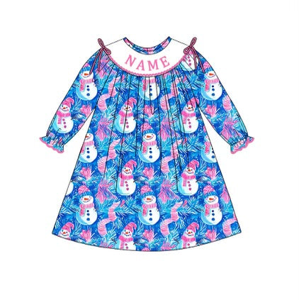 Custom Name Snowman Smock
