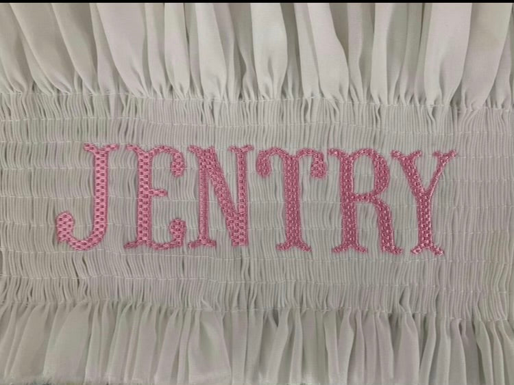 Pink Classic Custom Name Smock Stocking