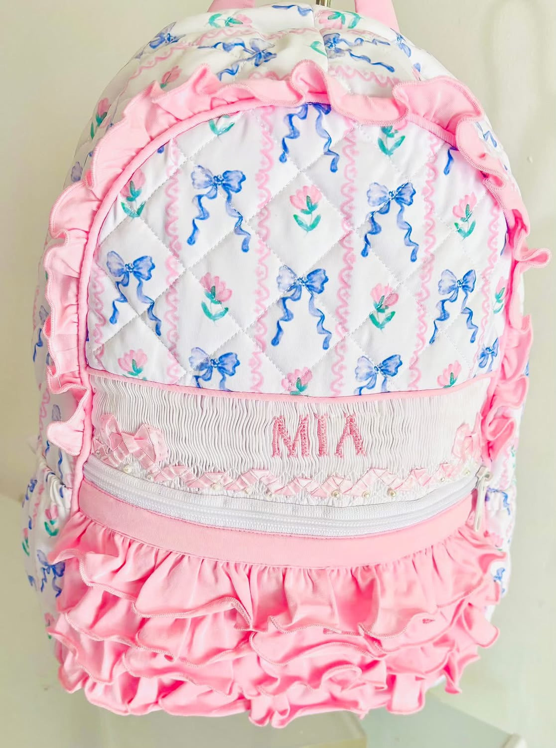 Hand Smocked Custom Name Backpack (TAT- JANUARY)