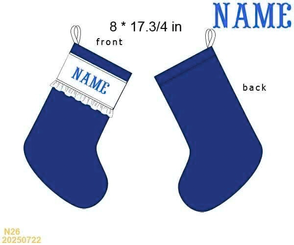 Dark Blue Custom Name Smock Stocking