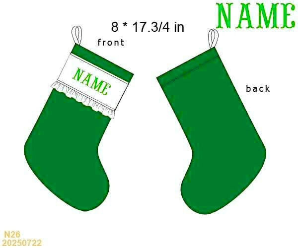 Light Green Custom Name Classic Stocking
