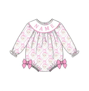 Custom name smocks santa