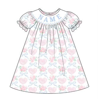 MAMA'S LOVE Custom Name Valentines Day Smocks- (TAT JAN)