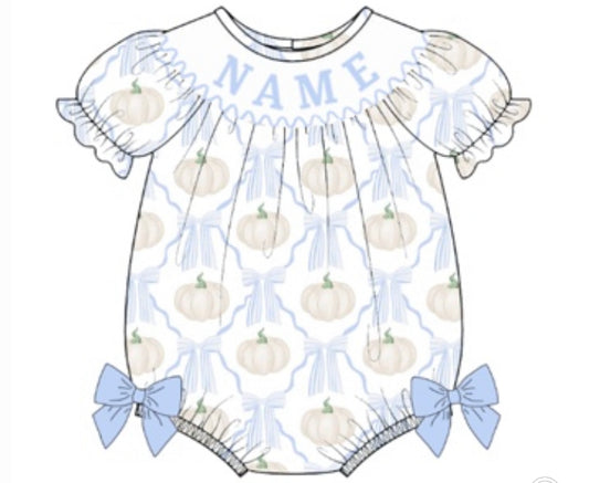 Pumpkin Smocked Bubble $24 smock sale