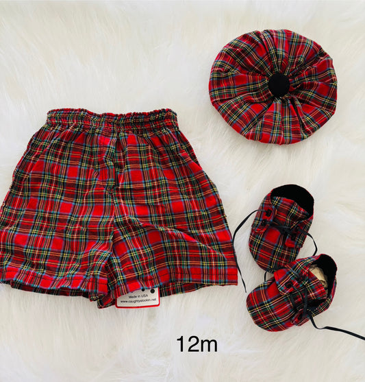 12m RTS Boys Christmas Shoes,Hat, & Shorts