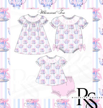 Tea Party Custom Name/Phrase ($24 smock sale)