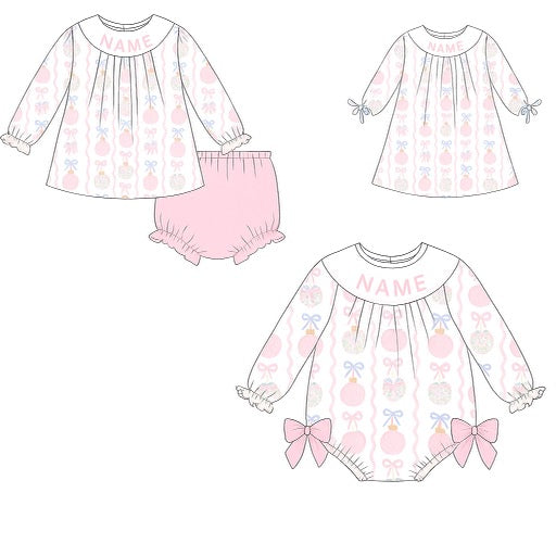 $24 Custom name ornament smocks