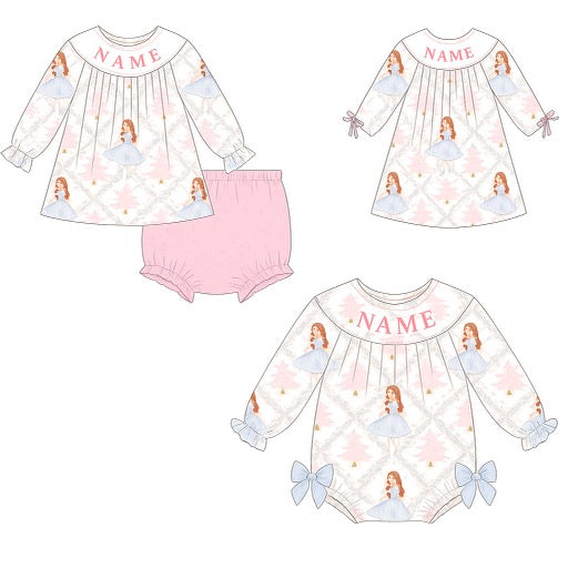 $24 Custom name ballerina Smocks