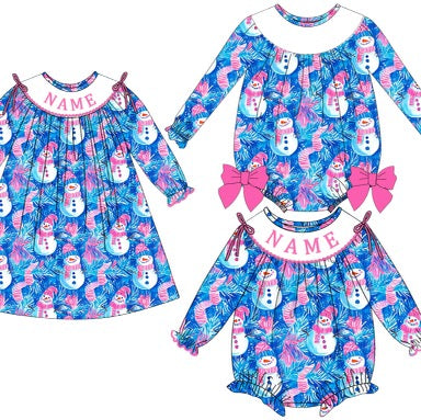 Custom Name Snowman Smock