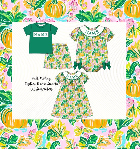 Sibling Smocked Fall Set