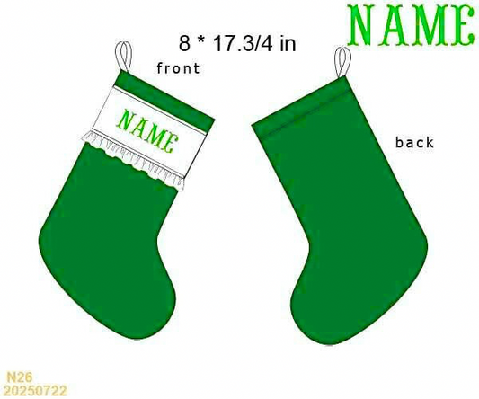 Light Green Custom Name Classic Stocking