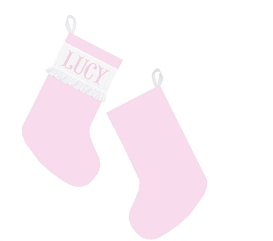Pink Classic Custom Name Smock Stocking